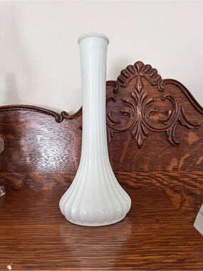 White Glass Bud Vase - Home Accents